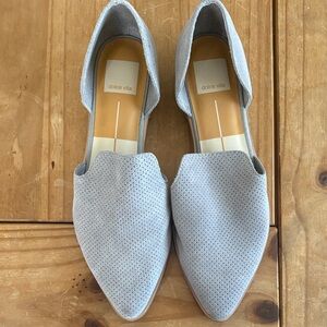 Dolce Vita Kelsa perforated flats gray suede leather pointed toe Women’s size 8